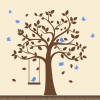 Tree Wall Decals with Birds Swing 